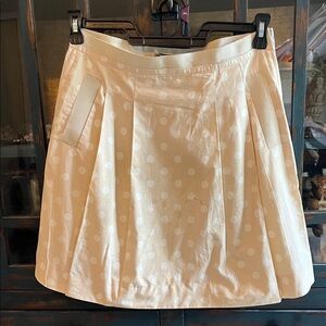 J Crew Elegant Cream Polka Dot Skirt
